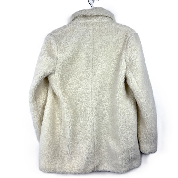 J.Crew Teddy Sherpa Shawl Collar Coat Ivory Ecru Cream Small - Picture 6 of 9